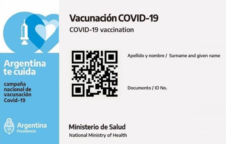 Documento internacional de vacunación contra el coronavirus